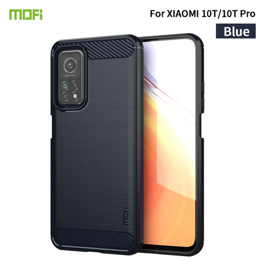 For Xiaomi Mi 10T / 10T Pro / Redmi  K30S MOFI Gentleness Series Brushed Texture Carbon Fiber Soft TPU Case(Blue) - Xiaomi Cases by MOFI | Online Shopping South Africa | PMC Jewellery