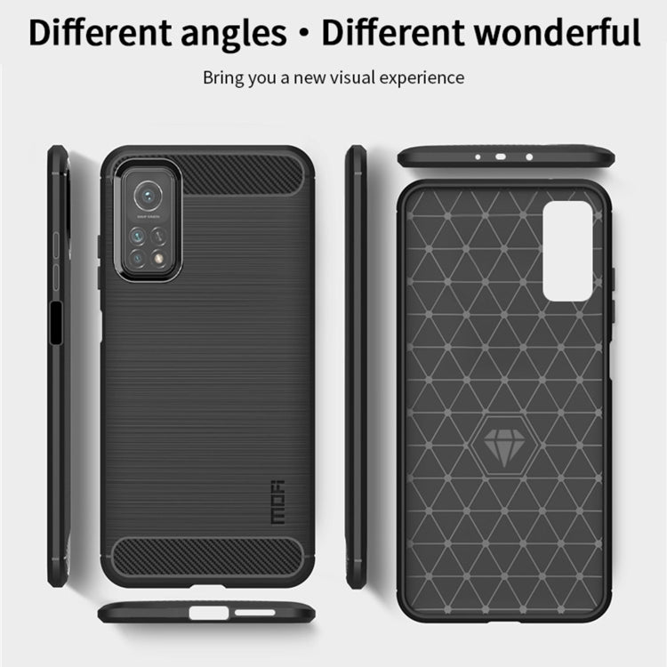 For Xiaomi Mi 10T / 10T Pro / Redmi  K30S MOFI Gentleness Series Brushed Texture Carbon Fiber Soft TPU Case(Grey) - Xiaomi Cases by MOFI | Online Shopping South Africa | PMC Jewellery