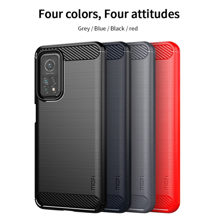 For Xiaomi Mi 10T / 10T Pro / Redmi  K30S MOFI Gentleness Series Brushed Texture Carbon Fiber Soft TPU Case(Grey) - Xiaomi Cases by MOFI | Online Shopping South Africa | PMC Jewellery