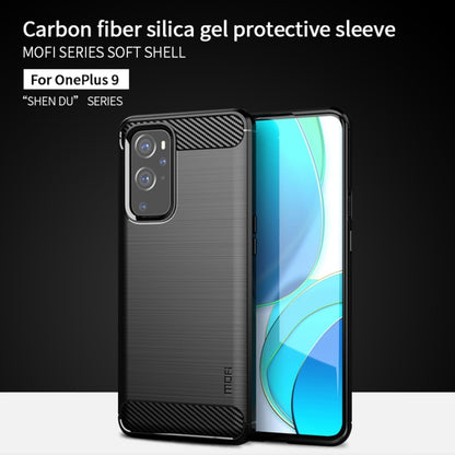 For OnePlus 9 MOFI Gentleness Series Brushed Texture Carbon Fiber Soft TPU Case(Grey) - OnePlus Cases by MOFI | Online Shopping South Africa | PMC Jewellery