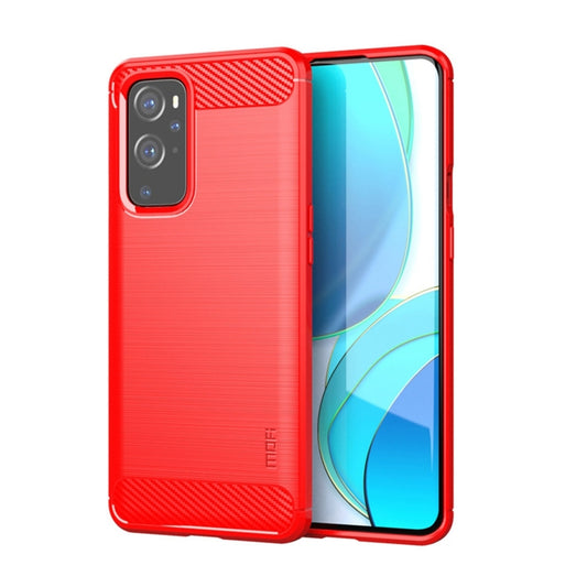 For OnePlus 9 MOFI Gentleness Series Brushed Texture Carbon Fiber Soft TPU Case(Red) - OnePlus Cases by MOFI | Online Shopping South Africa | PMC Jewellery