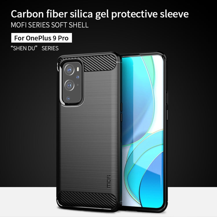 For OnePlus 9 Pro MOFI Gentleness Series Brushed Texture Carbon Fiber Soft TPU Case(Grey) - OnePlus Cases by MOFI | Online Shopping South Africa | PMC Jewellery