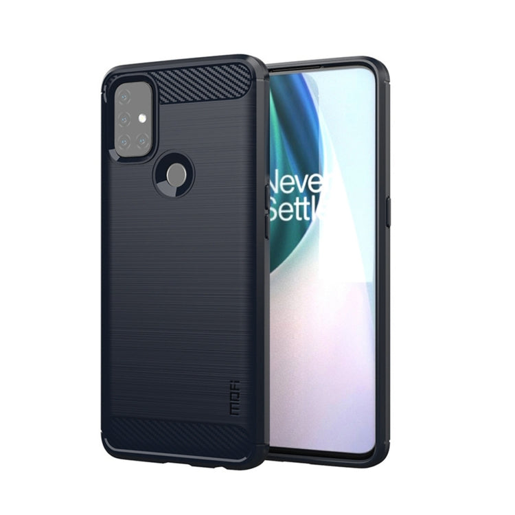 For OnePlus Nord N10 5G MOFI Gentleness Series Brushed Texture Carbon Fiber Soft TPU Case(Blue) - OnePlus Cases by MOFI | Online Shopping South Africa | PMC TechLife | Buy Now Pay Later Mobicred