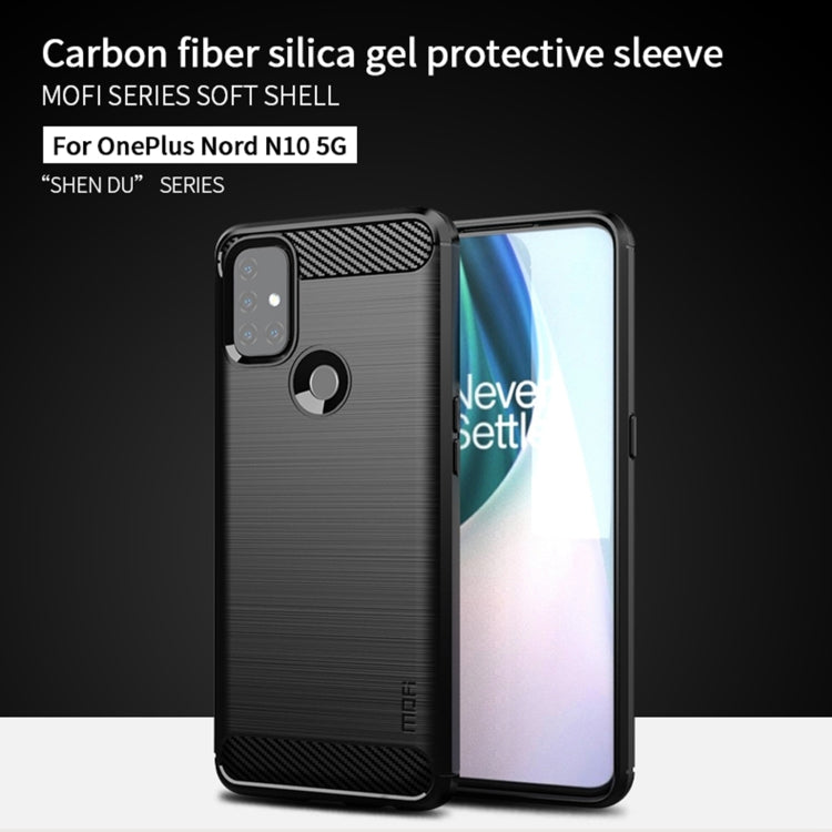 For OnePlus Nord N10 5G MOFI Gentleness Series Brushed Texture Carbon Fiber Soft TPU Case(Blue) - OnePlus Cases by MOFI | Online Shopping South Africa | PMC TechLife | Buy Now Pay Later Mobicred