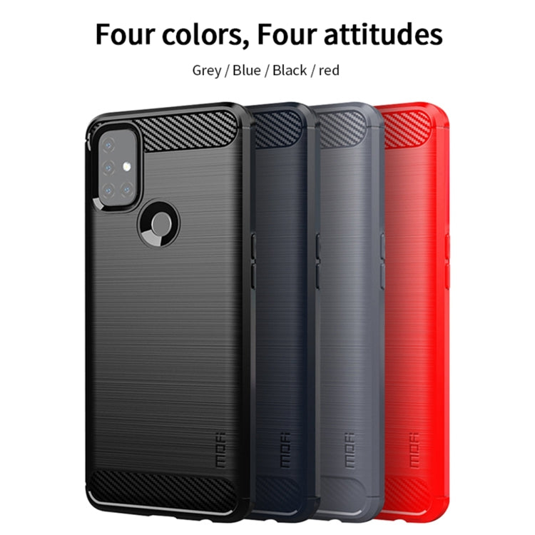 For OnePlus Nord N10 5G MOFI Gentleness Series Brushed Texture Carbon Fiber Soft TPU Case(Blue) - OnePlus Cases by MOFI | Online Shopping South Africa | PMC TechLife | Buy Now Pay Later Mobicred