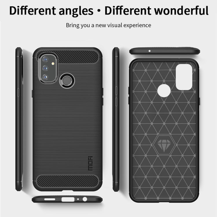 For OnePlus Nord N100 MOFI Gentleness Series Brushed Texture Carbon Fiber Soft TPU Case(Grey) - OnePlus Cases by MOFI | Online Shopping South Africa | PMC Jewellery