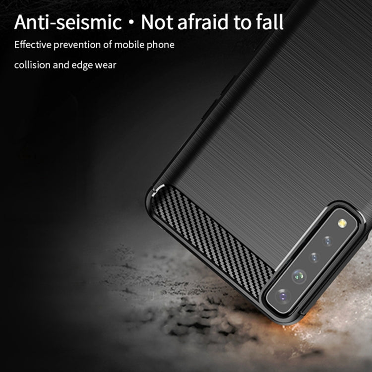 For LG Stylo 7 4G MOFI Gentleness Series Brushed Texture Carbon Fiber Soft TPU Case(Black) - LG by MOFI | Online Shopping South Africa | PMC Jewellery