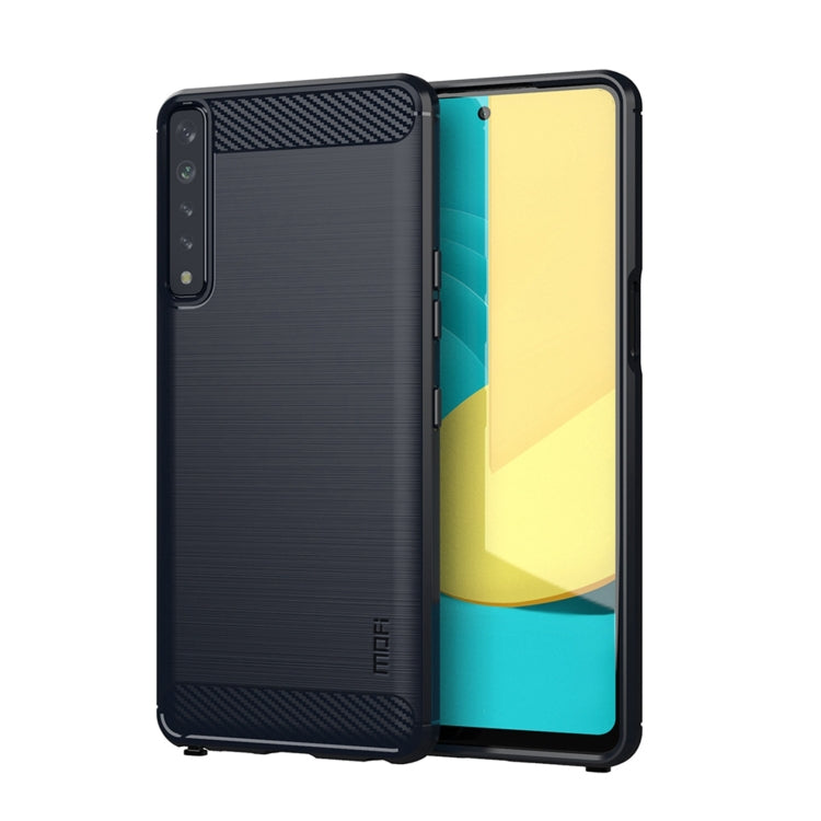 For LG Stylo 7 4G MOFI Gentleness Series Brushed Texture Carbon Fiber Soft TPU Case(Blue) - LG by MOFI | Online Shopping South Africa | PMC Jewellery