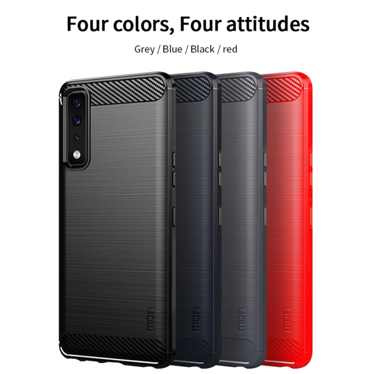 For LG Stylo 7 5G MOFI Gentleness Series Brushed Texture Carbon Fiber Soft TPU Case(Blue) - LG by MOFI | Online Shopping South Africa | PMC TechLife | Buy Now Pay Later Mobicred
