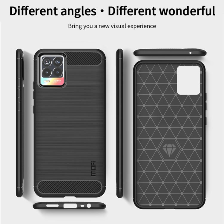 For OPPO Realme 8 / 8 Pro MOFI Gentleness Series Brushed Texture Carbon Fiber Soft TPU Case(Black) - Realme Cases by MOFI | Online Shopping South Africa | PMC Jewellery