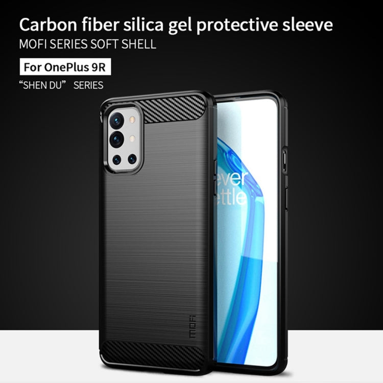 For OnePlus 9R MOFI Gentleness Series Brushed Texture Carbon Fiber Soft TPU Case(Blue) - OnePlus Cases by MOFI | Online Shopping South Africa | PMC Jewellery