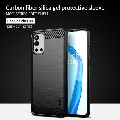 For OnePlus 9R MOFI Gentleness Series Brushed Texture Carbon Fiber Soft TPU Case(Blue) - OnePlus Cases by MOFI | Online Shopping South Africa | PMC Jewellery