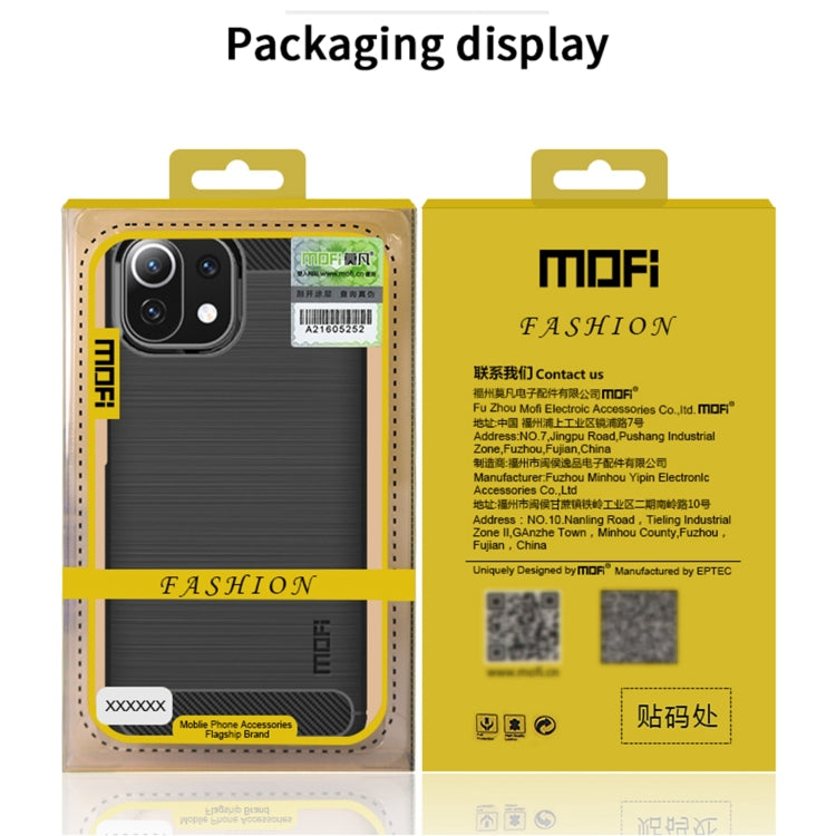 For OnePlus 9R MOFI Gentleness Series Brushed Texture Carbon Fiber Soft TPU Case(Black) - OnePlus Cases by MOFI | Online Shopping South Africa | PMC TechLife