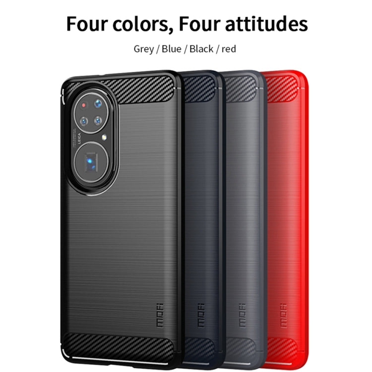 For Huawei P50 Pro MOFI Gentleness Series Brushed Texture Carbon Fiber Soft TPU Case(Gray) - Huawei Cases by MOFI | Online Shopping South Africa | PMC TechLife | Buy Now Pay Later Mobicred