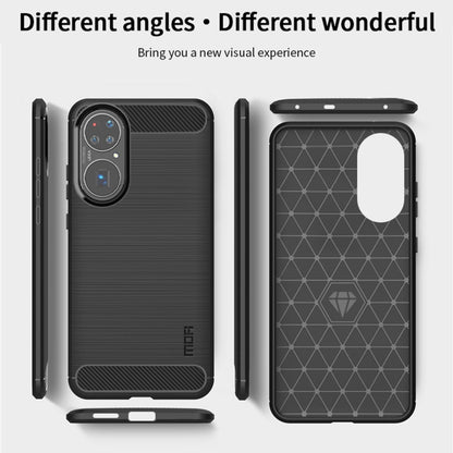 For Huawei P50 MOFI Gentleness Series Brushed Texture Carbon Fiber Soft TPU Case(Gray) - Huawei Cases by MOFI | Online Shopping South Africa | PMC Jewellery