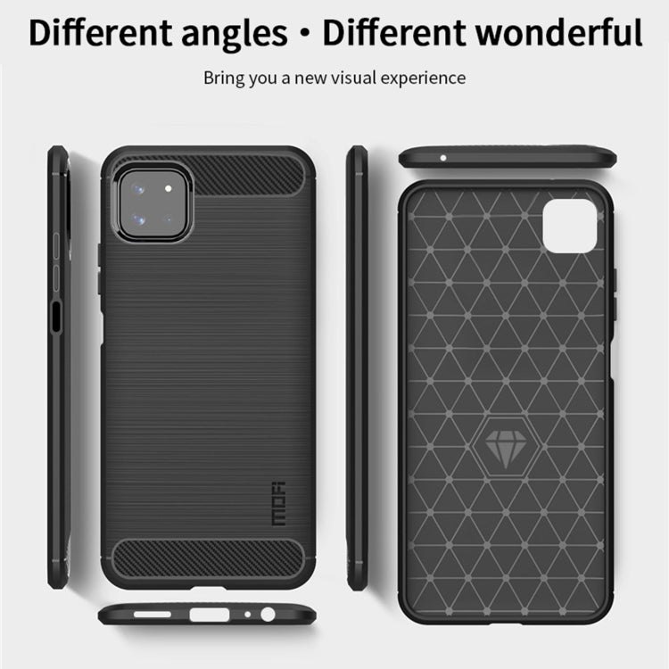 For Samsung Galaxy A22 5G MOFI Gentleness Series Brushed Texture Carbon Fiber Soft TPU Case(Black) - Galaxy Phone Cases by MOFI | Online Shopping South Africa | PMC TechLife