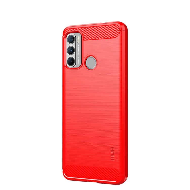 For Motorola G60 / G40 Fusion MOFI Gentleness Series Brushed Texture Carbon Fiber Soft TPU Case(Red) - Motorola Cases by MOFI | Online Shopping South Africa | PMC Jewellery