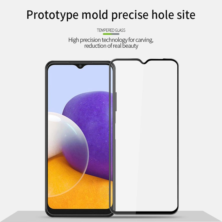 For Samsung Galaxy A22 5G MOFI 9H 3D Explosion-proof Curved Screen Tempered Glass Film(Black) - Galaxy Tempered Glass by MOFI | Online Shopping South Africa | PMC TechLife