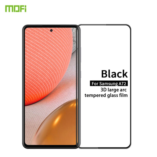 For Samsung Galaxy A72 4G/5G MOFI 9H 3D Explosion-proof Curved Screen Tempered Glass Film(Black) - Galaxy Tempered Glass by MOFI | Online Shopping South Africa | PMC Jewellery