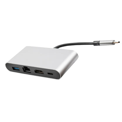 WS-07 Type-C 3.1 to RJ45 + HDMI + USB3.0 + PD 4-in-1 Converter Multifunctional Docking Station - USB HUB by PMC Jewellery | Online Shopping South Africa | PMC Jewellery | Buy Now Pay Later Mobicred