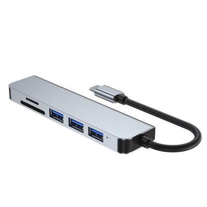 6 in 1 Type C to 3 x USB Ports + SD/TF + HDMI Docking Station - USB HUB by PMC Jewellery | Online Shopping South Africa | PMC Jewellery | Buy Now Pay Later Mobicred