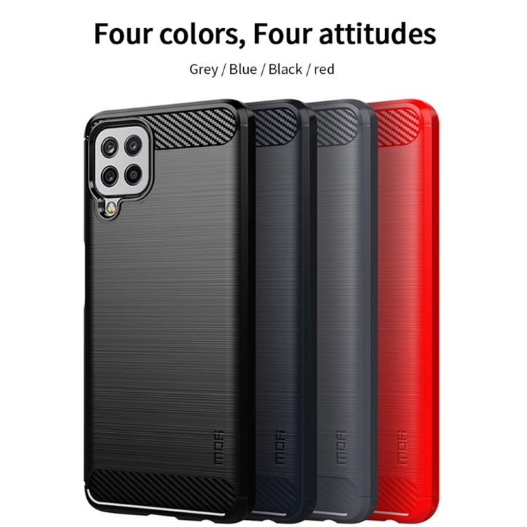 For Samsung Galaxy A22 4G MOFI Gentleness Series Brushed Texture Carbon Fiber Soft TPU Case(Red) - Galaxy Phone Cases by MOFI | Online Shopping South Africa | PMC TechLife | Buy Now Pay Later Mobicred