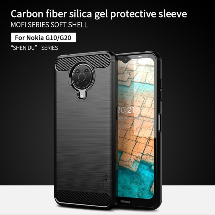 For Nokia G10 / G20 / 6.3 MOFI Gentleness Series Brushed Texture Carbon Fiber Soft TPU Case(Blue) - Nokia Cases by MOFI | Online Shopping South Africa | PMC TechLife | Buy Now Pay Later Mobicred