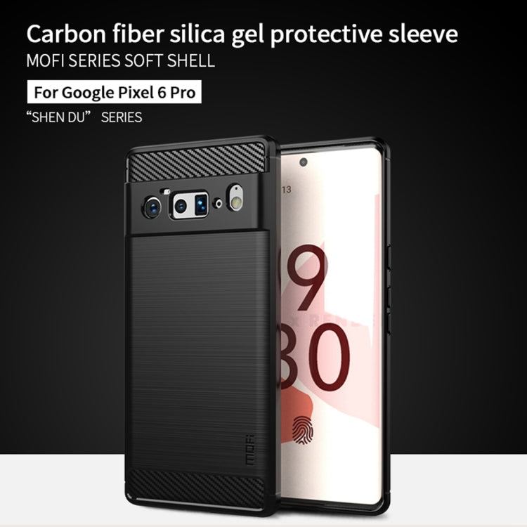 For Google Pixel 6 Pro MOFI Gentleness Series Brushed Texture Carbon Fiber Soft TPU Case(Blue) - Google Cases by MOFI | Online Shopping South Africa | PMC TechLife | Buy Now Pay Later Mobicred