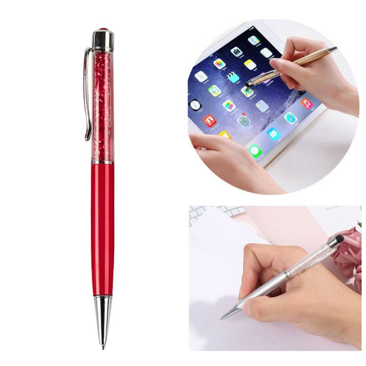 AT-22  2 in 1 Universal Flash Diamond Decoration Capacitance Pen Stylus Ballpoint Pen(Red) - Stylus Pen by PMC Jewellery | Online Shopping South Africa | PMC Jewellery | Buy Now Pay Later Mobicred