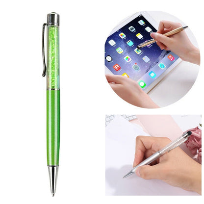 AT-22  2 in 1 Universal Flash Diamond Decoration Capacitance Pen Stylus Ballpoint Pen(Green) - Stylus Pen by PMC Jewellery | Online Shopping South Africa | PMC Jewellery | Buy Now Pay Later Mobicred