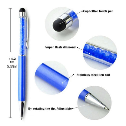 AT-22  2 in 1 Universal Flash Diamond Decoration Capacitance Pen Stylus Ballpoint Pen(Purple) - Stylus Pen by PMC Jewellery | Online Shopping South Africa | PMC Jewellery | Buy Now Pay Later Mobicred