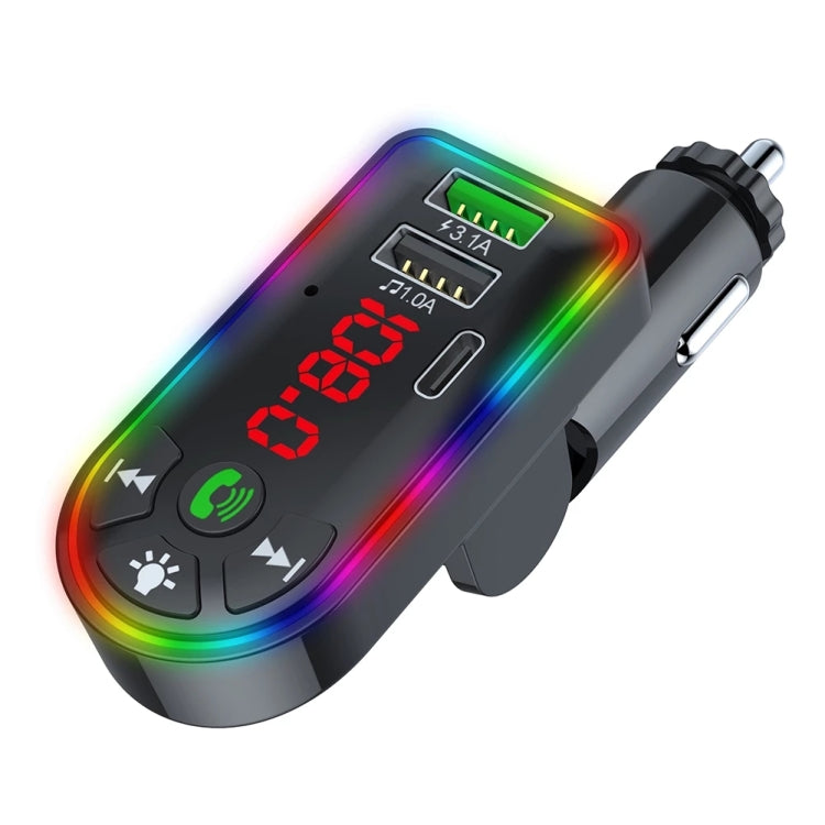 F7 Car MP3 Player 12V Colorful Breathing Light QC3.1 Wireless Dual Port Fast Charging PD - Bluetooth Car Kits by PMC TechLife | Online Shopping South Africa | PMC TechLife | Buy Now Pay Later Mobicred