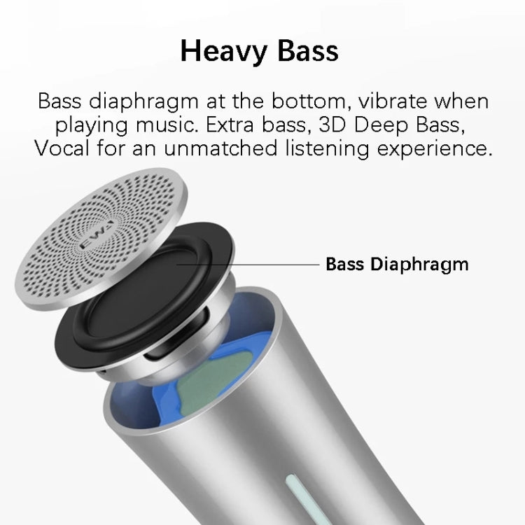 EWA A115 Portable Metal Bluetooth Speaker 105H Power Hifi Stereo Outdoor Subwoofer(Silver) - free shipping - PMC Jewellery - Order now!