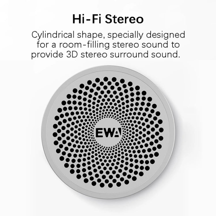 EWA A115 Portable Metal Bluetooth Speaker 105H Power Hifi Stereo Outdoor Subwoofer(Silver) - free shipping - PMC Jewellery - Order now!