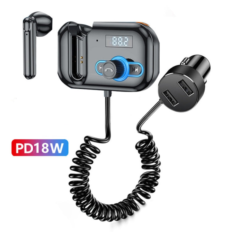 T2 FM Transmitter Hands-free Headphone Kit Headphone MP3 Player Private Call USB PD Quick Charge Audio Receiver - Bluetooth Car Kits by PMC Jewellery | Online Shopping South Africa | PMC Jewellery | Buy Now Pay Later Mobicred