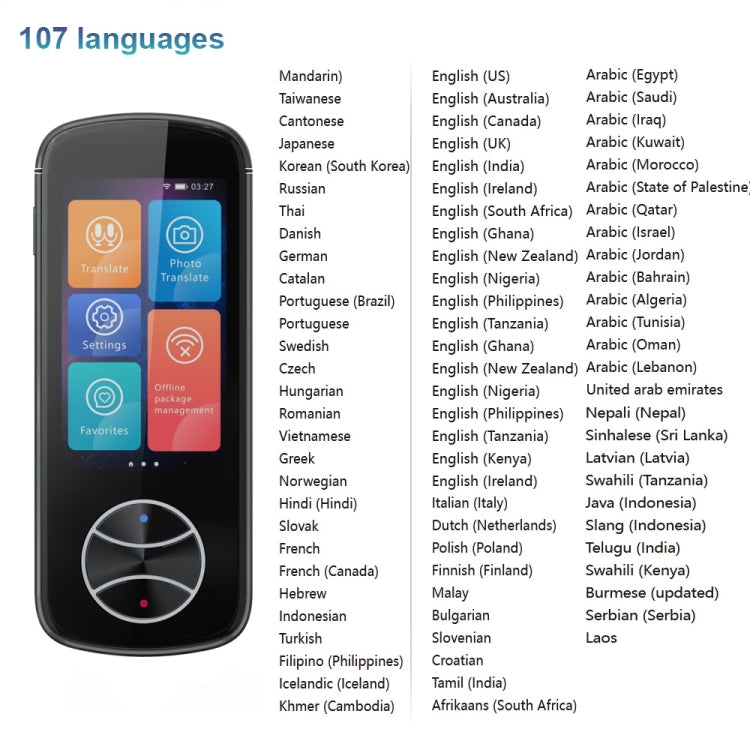 V10 3.0 inch Touch Screen Smart Translator 107 Languages with Offline Translation / Photo Translation(Gray) - free shipping - PMC Jewellery - Order now!