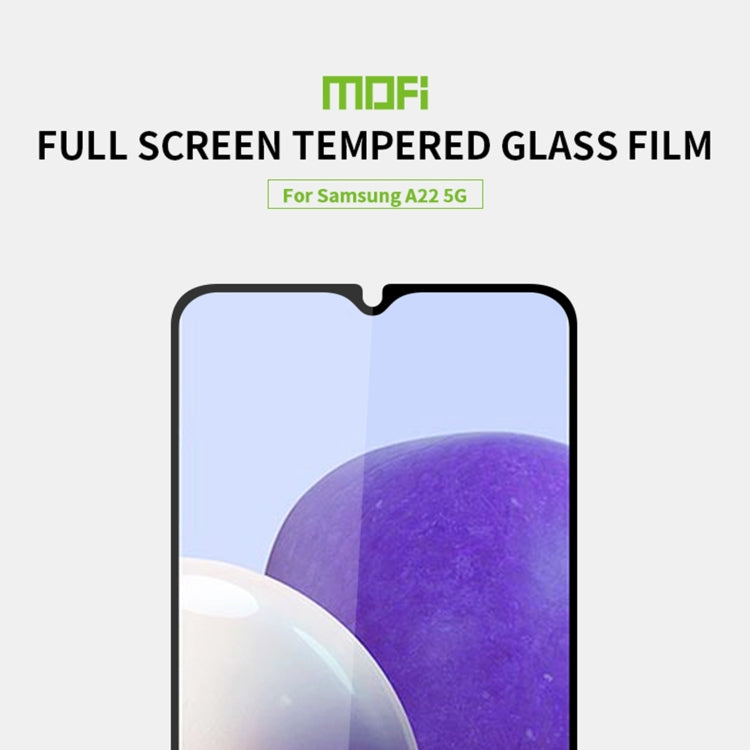 For Samsung Galaxy A22 5G MOFI 9H 2.5D Full Screen Tempered Glass Film(Black) - Galaxy Tempered Glass by MOFI | Online Shopping South Africa | PMC Jewellery