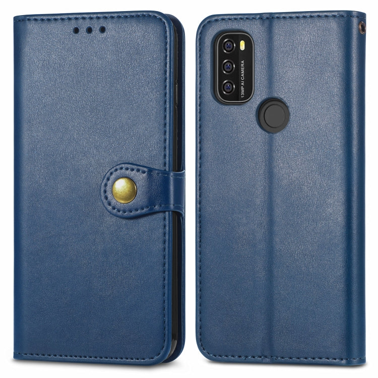 For Blackview A70 Solid Color Leather Buckle Phone Case with Lanyard & Photo Frame & Card Slot & Wallet & Stand Function(Blue) - More Brand by PMC Jewellery | Online Shopping South Africa | PMC Jewellery | Buy Now Pay Later Mobicred