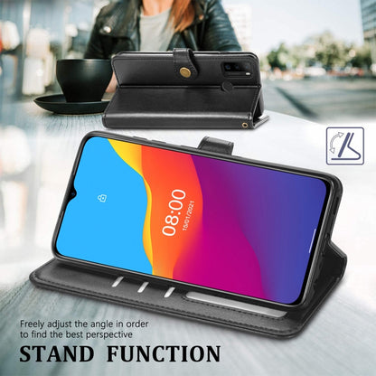 For Blackview A70 Solid Color Leather Buckle Phone Case with Lanyard & Photo Frame & Card Slot & Wallet & Stand Function(Brown) - More Brand by PMC Jewellery | Online Shopping South Africa | PMC Jewellery | Buy Now Pay Later Mobicred