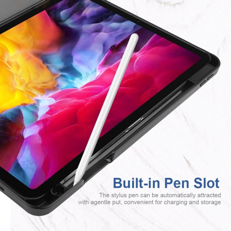 For iPad Pro 11 2022 / 2021 / 2020 ENKAY 3-Folding Shockproof TPU Cover Custer Texture PU Leather Tablet Case with Pencil Slot & Holder & Sleep / Wake-up Function(Light Blue) - free shipping - PMc TechLife - Order now!