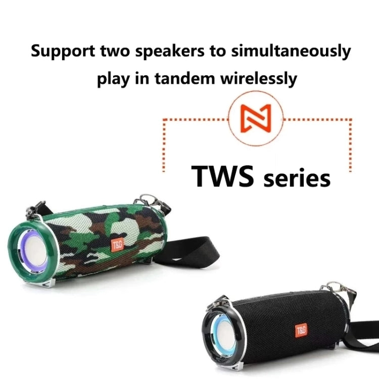 T&G TG192 LED Flashing Light Portable Wireless Bass 3D Stereo Bluetooth Speaker, Support FM / TF Card / USB(Black) - Desktop Speaker by T&G | Online Shopping South Africa | PMC Jewellery | Buy Now Pay Later Mobicred