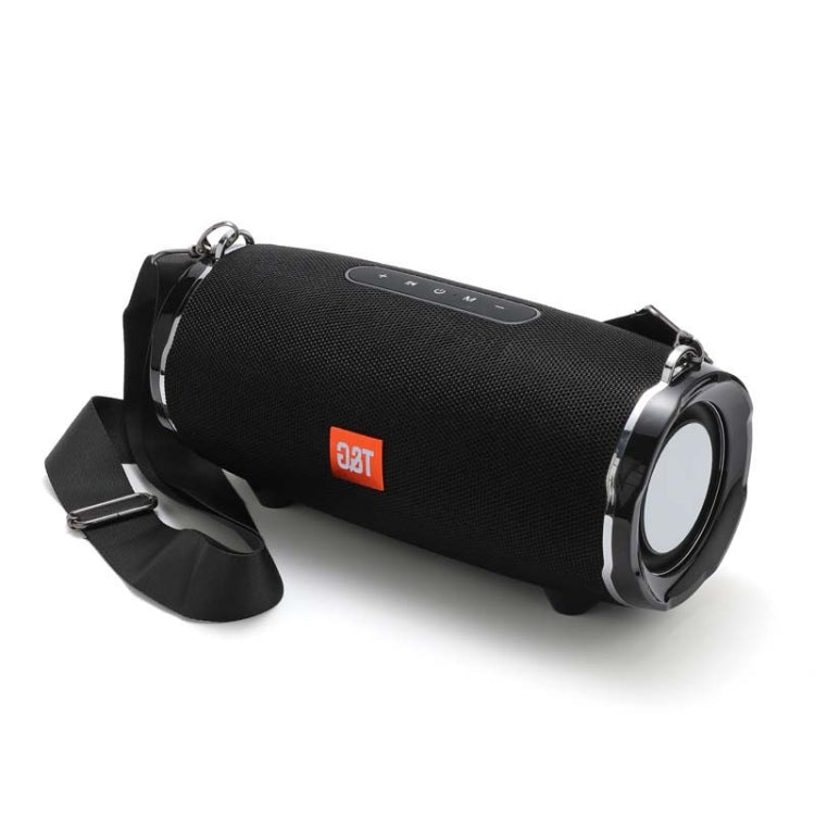 T&G TG187 Portable Waterproof Wireless Bass Surround Bluetooth Speaker with Shoulder Strap, Support FM / TF  Card(Black) - free shipping - PMC Jewellery - Order now!
