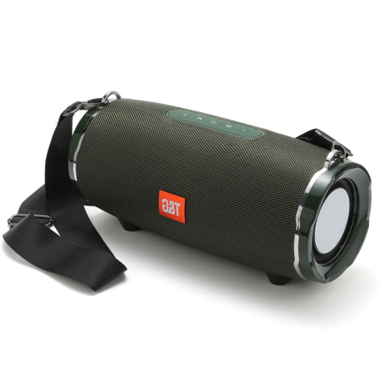 T&G TG187 Portable Waterproof Wireless Bass Surround Bluetooth Speaker with Shoulder Strap, Support FM / TF  Card(Green) - free shipping - PMC Jewellery - Order now!