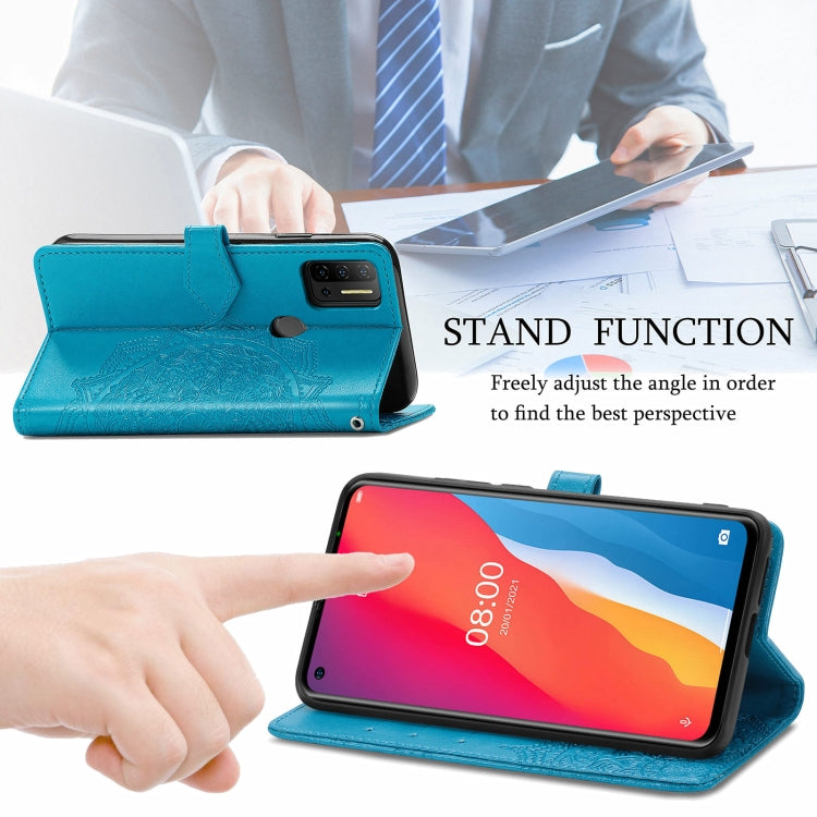 For Ulefone Note 11 Plus Mandala Flower Embossed Horizontal Flip Leather Case with Bracket / Card Slot / Wallet / Lanyard(Blue) - Ulefone Cases by PMC Jewellery | Online Shopping South Africa | PMC Jewellery | Buy Now Pay Later Mobicred