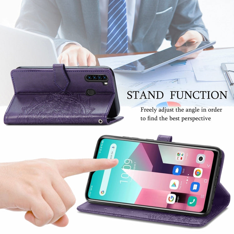 For Blackview A80 Pro Mandala Flower Embossed Horizontal Flip Leather Case with Holder & Three Card Slots & Wallet & Lanyard(Purple) - More Brand by PMC Jewellery | Online Shopping South Africa | PMC Jewellery | Buy Now Pay Later Mobicred