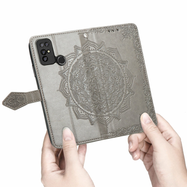 For Doogee X96 Pro Mandala Flower Embossed Horizontal Flip Leather Case with Holder & Three Card Slots & Wallet & Lanyard(Grey) - More Brand by PMC Jewellery | Online Shopping South Africa | PMC Jewellery | Buy Now Pay Later Mobicred