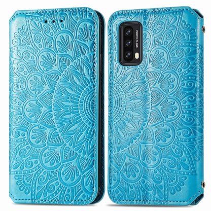 For Blackview A90 Blooming Mandala Embossed Pattern Magnetic Horizontal Flip Leather Case with Holder & Card Slots & Wallet(Blue) - More Brand by PMC Jewellery | Online Shopping South Africa | PMC Jewellery | Buy Now Pay Later Mobicred