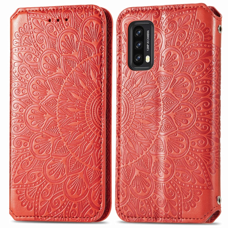 For Blackview A90 Blooming Mandala Embossed Pattern Magnetic Horizontal Flip Leather Case with Holder & Card Slots & Wallet(Red) - More Brand by PMC Jewellery | Online Shopping South Africa | PMC Jewellery | Buy Now Pay Later Mobicred