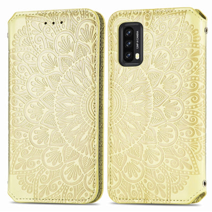 For Blackview A90 Blooming Mandala Embossed Pattern Magnetic Horizontal Flip Leather Case with Holder & Card Slots & Wallet(Yellow) - More Brand by PMC Jewellery | Online Shopping South Africa | PMC Jewellery | Buy Now Pay Later Mobicred