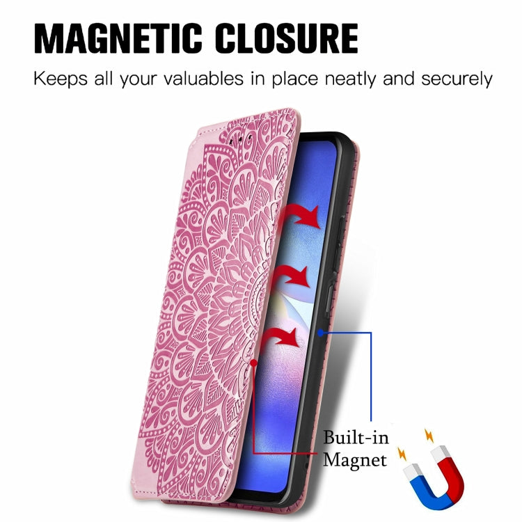 For Blackview A90 Blooming Mandala Embossed Pattern Magnetic Horizontal Flip Leather Case with Holder & Card Slots & Wallet(Pink) - More Brand by PMC Jewellery | Online Shopping South Africa | PMC Jewellery | Buy Now Pay Later Mobicred